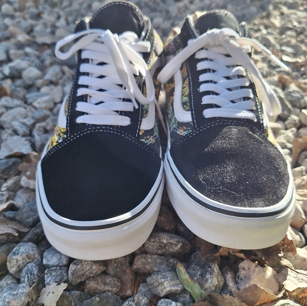 Vans Old Skool Beauty Skull/Fruit Skull Low Top Sneakers - Black/Multicolor 12 - Picture 13 of 15